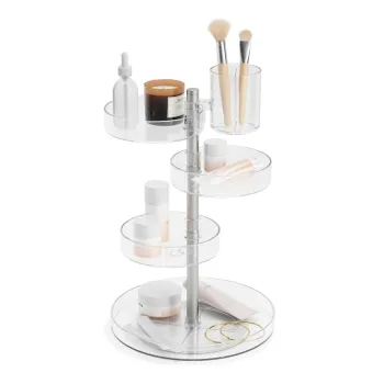Organizator de baie pentru cosmetice/rotativ din plastic Pirouette - Umbra imagine