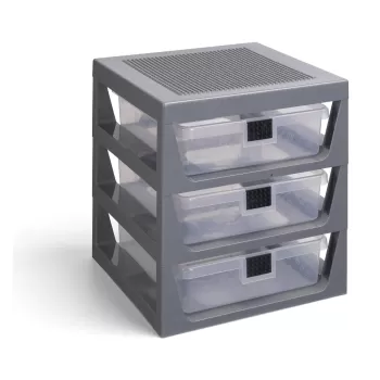 Organizator de depozitare cu 3 sertare LEGO(R), gri imagine