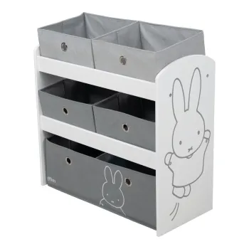 Organizator de jucarii pentru copii alb/gri 63,5x29,5x60 cm Miffy - Roba imagine