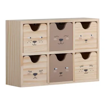 Organizator de jucarii pentru copii in culoare naturala din lemn 27x8x18 cm Calle - Bloomingville Mini imagine