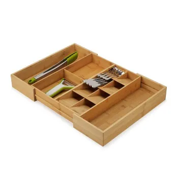 Organizator de tacAcmuri A(R)n culoare naturalAajustabil din bambus 32 x 40 cm DrawerStore Bamboo aEURJoseph Joseph imagine