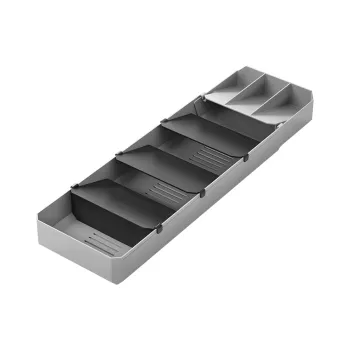 Organizator de tacamuri gri din plastic 15 x 49 cm - Metaltex imagine