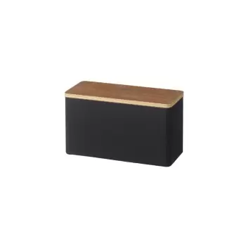 Organizator pentru baie cu capac din placaj Yamazaki Rin, negru imagine