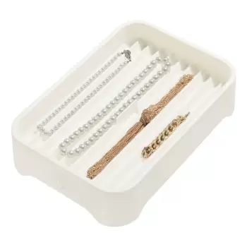 Organizator pentru bijuterii iDesign Eco Bin, 28,12 x 19,23 cm, alb imagine