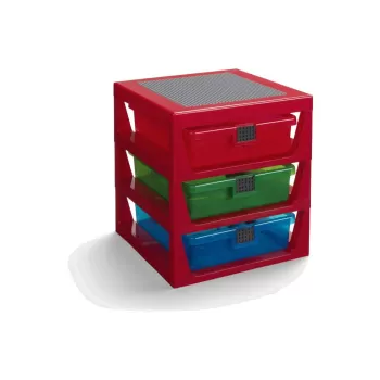 Organizator pentru depozitare cu 3 sertare LEGO(R), rosu imagine