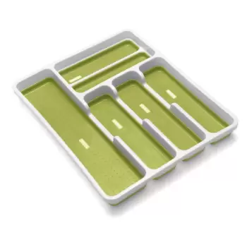 Organizator tacamuri antiderapant Addis, verde - alb imagine