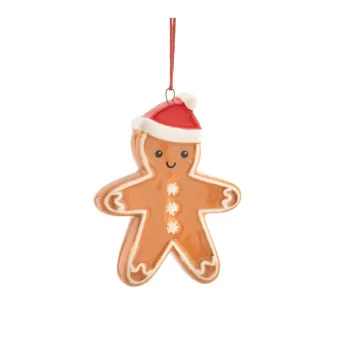 Ornament de Craciun din ceramica 6 cm Gingerbread - Sass & Belle imagine