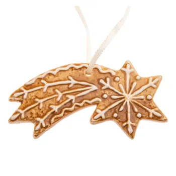 Ornament de Craciun din ceramica 9 cm Gingerbread Comet - Dakls imagine