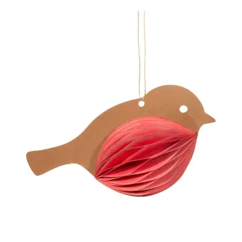 Ornament de Craciun din hartie Honeycomb Robin - Sass & Belle imagine