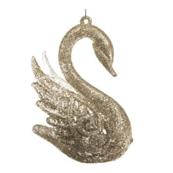 Ornament de Craciun din plastic 10 cm Swan - Dakls imagine
