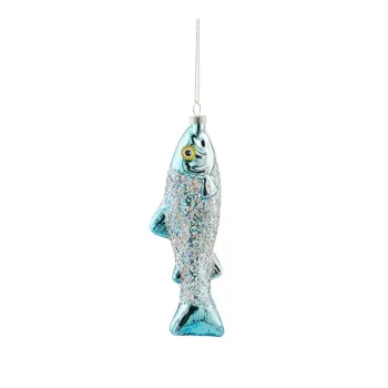 Ornament de Craciun din sticla 5 cm Sardine - Sass & Belle imagine