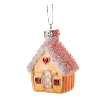 Ornament de Craciun din sticla 7 cm House - Dakls imagine