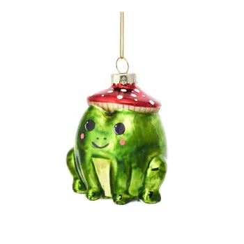 Ornament de Craciun din sticla Frog - Sass & Belle imagine