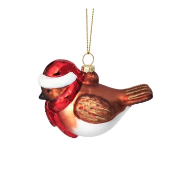 Ornament de Craciun din sticla Robin - Sass & Belle imagine