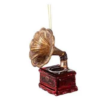 Ornament de Craciun lucrat manual 11 cm Gramophone - Sass & Belle imagine