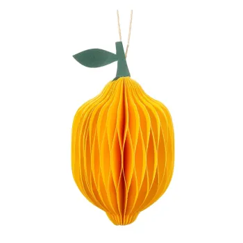Ornament de Craciun lucrat manual din hartie o 6 cm Lemon Honeycomb - Sass & Belle imagine