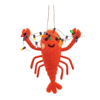 Ornament de Craciun lucrat manual din material textil 11 cm Lobster - Sass & Belle imagine