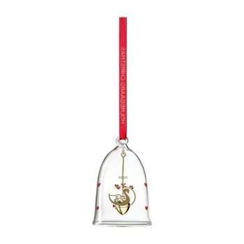 Ornament de Craciun suflat manual din sticla o 5,5 cm Ann-Sofi Romme Annual Christmas Bell 2025 - Holmegaard imagine