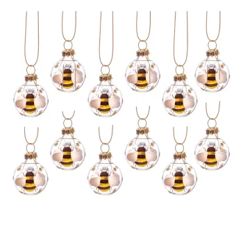 Ornamente de Craciun 12 buc. din sticla Bee Mini - Sass & Belle imagine