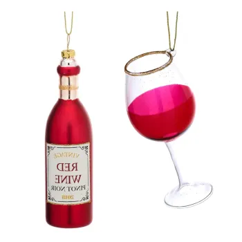 Ornamente de Craciun 2 buc. din sticla Red Wine - Sass & Belle imagine