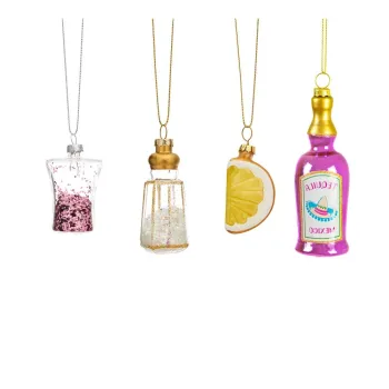 Ornamente de Craciun 4 buc. din sticla Tequila - Sass & Belle imagine