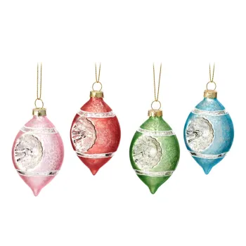 Ornamente de Craciun 4 buc. din sticla Vintage - Sass & Belle imagine