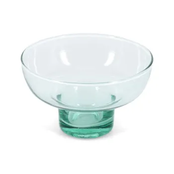 Pahar cupa verde 6 buc. pentru inghetata din sticla reciclata 400 ml Revera - BonBistro imagine