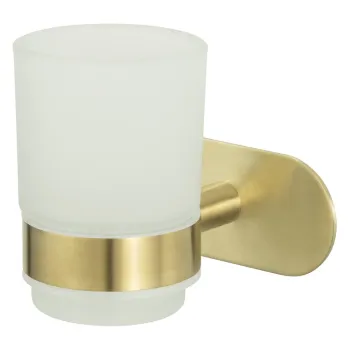 Pahar din sticla mata pentru periute de dinti Orea Gold - Wenko imagine