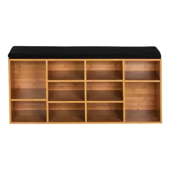 Pantofar din lemn cu sezut negru Wenko Loft imagine