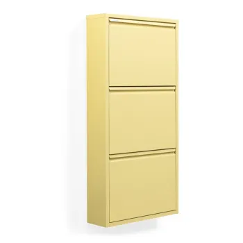 Pantofar galben deschis cu deschidere inclinata/suspendat din otel 50x103x15 cm Billy - Spinder Design imagine