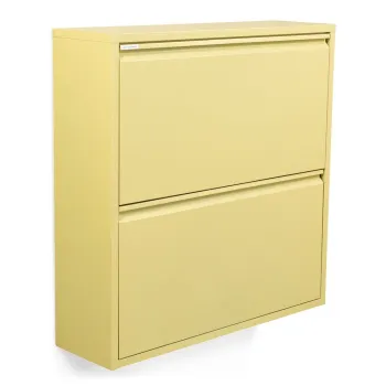 Pantofar galben deschis cu deschidere inclinata/suspendat din otel 75x77,5x22,5 cm Billy - Spinder Design imagine