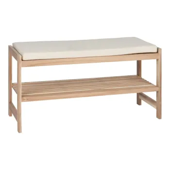 Pantofar in culoare naturala cu banca din lemn masiv de acacia Acina - Wenko imagine