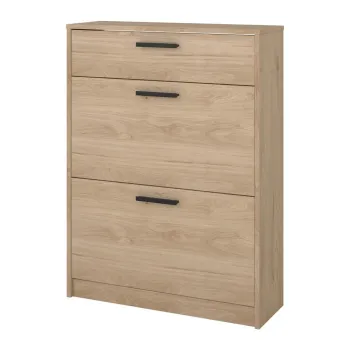 Pantofar in culoare naturala cu deschidere inclinata cu aspect de lemn de stejar 70x94x24 cm Escape - Tvilum imagine