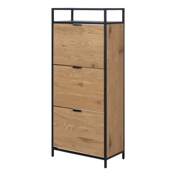 Pantofar in culoare naturala cu deschidere inclinata cu aspect de lemn de stejar Seaford - Actona imagine