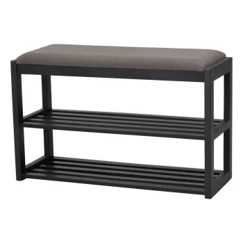 Pantofar negru cu banca din lemn de stejar Confetti - Rowico imagine