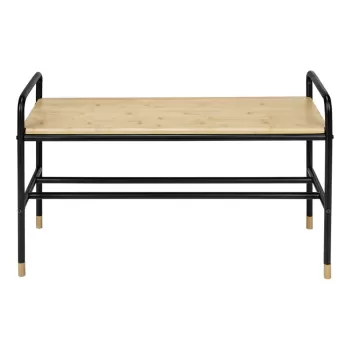 Pantofar negru/natural cu banca din metal Loft - Wenko imagine