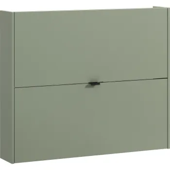 Pantofar verde prafuit cu deschidere inclinata/suspendat cu aspect de lemn de stejar 100x83x18 cm Ameca - Germania imagine