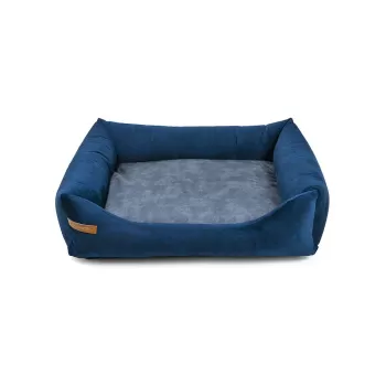 Pat albastru/gri inchis pentru caini 75x85 cm SoftBED Eco L - Rexproduct imagine