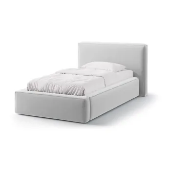 Pat argintiu tapitat cu spatiu de depozitare cu somiera 90x200 cm Jodie - Micadoni imagine
