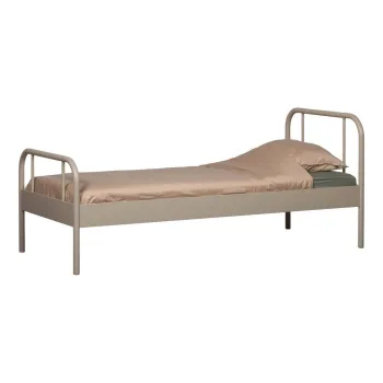 Pat bej din metal cu somiera 90x200 cm Mata - WOOOD imagine