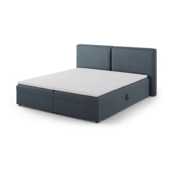 Pat boxspring albastru cu spatiu de depozitare 180x200 cm Arendal - Cosmopolitan Design imagine