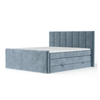 Pat boxspring albastru cu spatiu de depozitare 180x200 cm Ava - Maison de Reve imagine