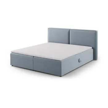 Pat boxspring albastru deschis cu spatiu de depozitare 160x200 cm Arendal - Cosmopolitan Design imagine