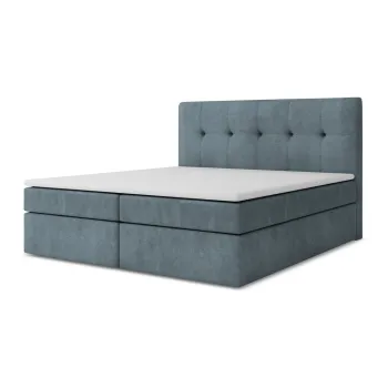 Pat boxspring albastru deschis cu spatiu de depozitare 160x200 cm Palta - Makamii imagine