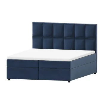 Pat boxspring albastru inchis cu spatiu de depozitare 140x200 cm Flip - Ropez imagine