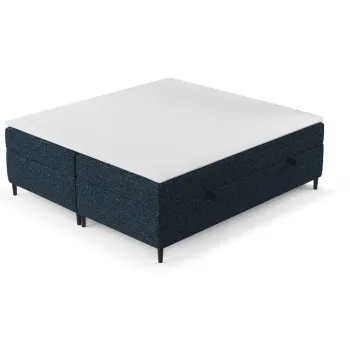 Pat boxspring albastru inchis cu spatiu de depozitare 160x200 cm Araya - Maison de Reve imagine