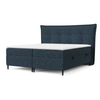 Pat boxspring albastru inchis cu spatiu de depozitare 160x200 cm Sinai - Maison de Reve imagine