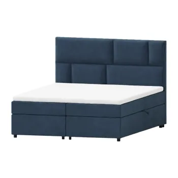 Pat boxspring albastru inchis cu spatiu de depozitare 180x200 cm Lola - Ropez imagine
