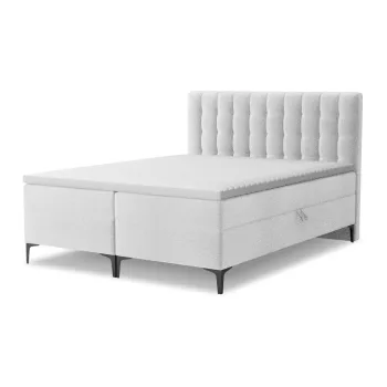 Pat boxspring argintiu cu spatiu de depozitare 180x200 cm Puhala - Makamii imagine
