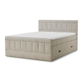 Pat boxspring bej cu spaE>iu de depozitare 160x200 cm Caya aEURMaison de RAave imagine